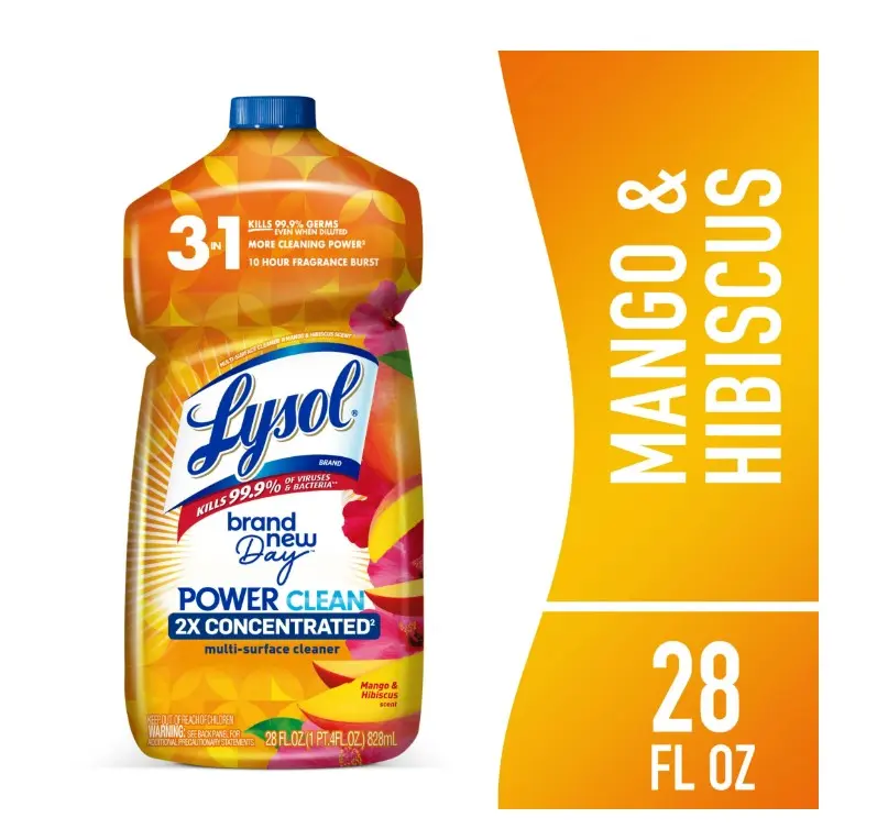 Lysol Limpiador Multi-superficies - Vertible Brand New Day Mango y Hibisco 9/28 oz.