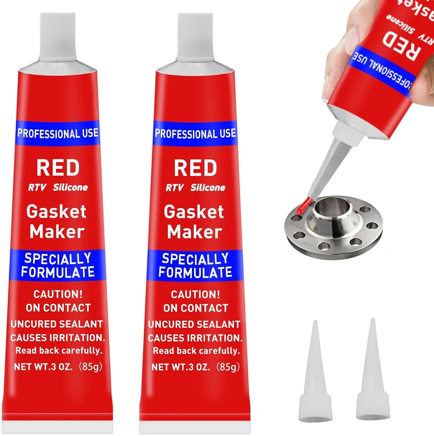 170g RTV Silicone Gasket Maker, Red Silicone Sealant Shockproof and Leakproof, High Temperature Resistant, RTV Sealant Can be Used in Engines, Transmissions, Superchargers and All Types of Gaskets