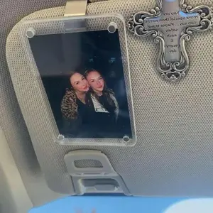 Personalized Acrylic Car Sunshade Frame Clip, Creative Couple Gift, Wallet Photo Holder, Fashion Car Interior Accessory, Exclusive Couple Gift, Car Decor Ornament, Car Interior Decoration