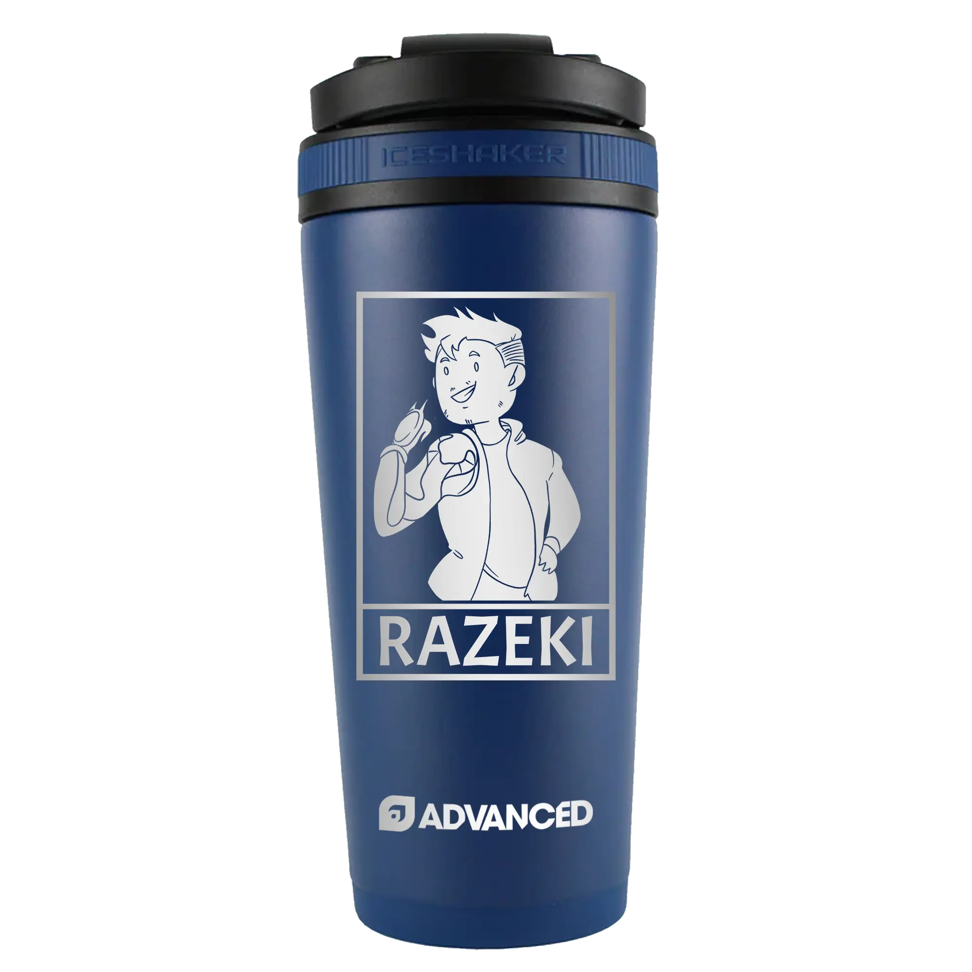 Razeki Custom 26oz Shaker Bottle - Navy