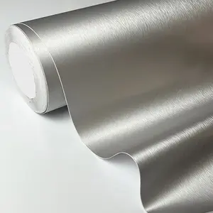 Brushed Aluminum Silver Vinyl Wrap Film With Air Release Self Adhesive DIY Car Motorcycle furniture Sticker Decal Car Decals