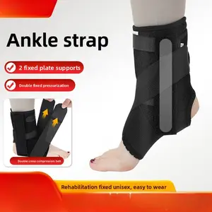 Adjustable Ankle Support Brace with Dual Fixed Plates – Breathable Ankle Stabilizer with Double Cross Compression Straps, Ideal for Sports & Daily Wear