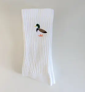 Duck Socks, Embroidered Duck Crew Socks, Cute Socks, Funny Socks
