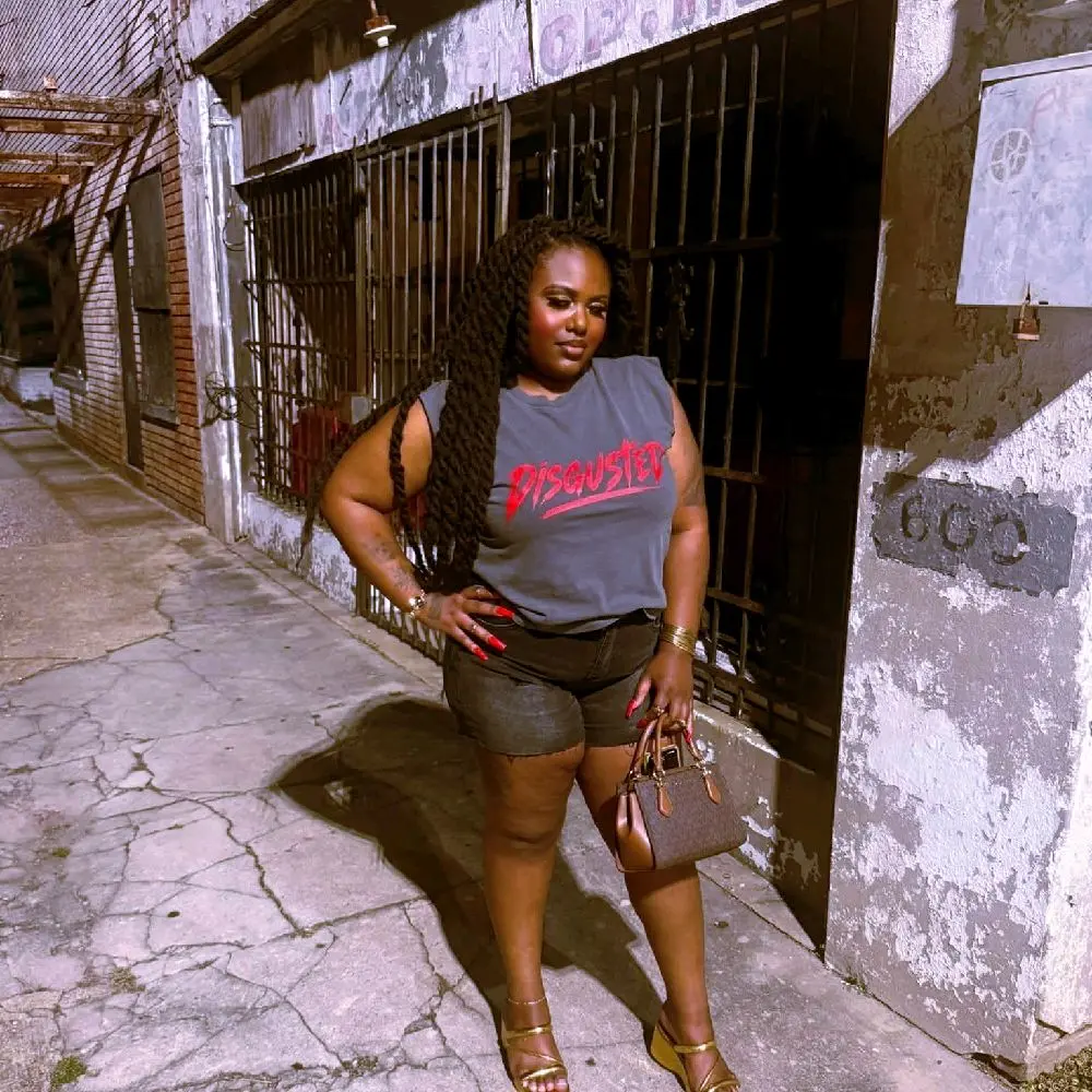 7Even DISGUSTED Graphic Muscle Tee