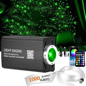 16W 300pcs/500pcs/1000pcs*2m RGBW LED Lamp Starlight Headliner Roof Starry Sky Car Star Ceiling Fiber Optic Light Auto Accessories Decoration Car Interior Starry Sky Ceiling Ambient Light Color-Changing Led Roof