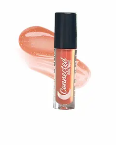 Connected Boutique Georgia Peach Scented Duochrome Lip Gloss with Radiant Pink-Gold Shift for Juicy Glassy Finish