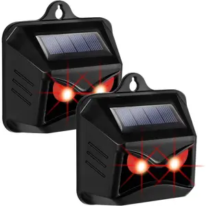 Solar Predator Eye Animal Deterrent, Red LED Night Lights Repel Coyotes, Raccoons, Deer, Skunks from Yard, Garden & Chicken Coop Protection