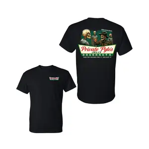 180g[100%cotton]Private Pyle’s Jelly Doughnuts T-Shirt with Skeleton Soldiers and Fun Military Quote Design, 2 Sides Graphic Tee, Soft Cotton Blend Shirt, Humor Gift for Veterans and Army Fans