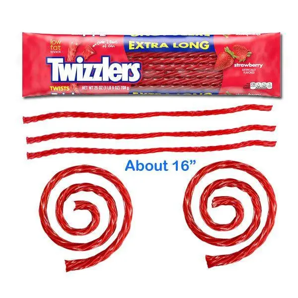 Twizzlers Twists Extra Long 16"  25 oz Bag 3 Pack