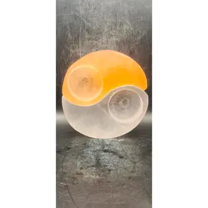 Selenite yin and yang sphere/ candle holder 1 pound, 4 inches