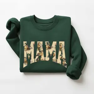 Women's Mama Mallard Duck Sweatshirt - Vintage Hunting Season, Fitted Casual Long Sleeve Unisex Style Sweatshirt