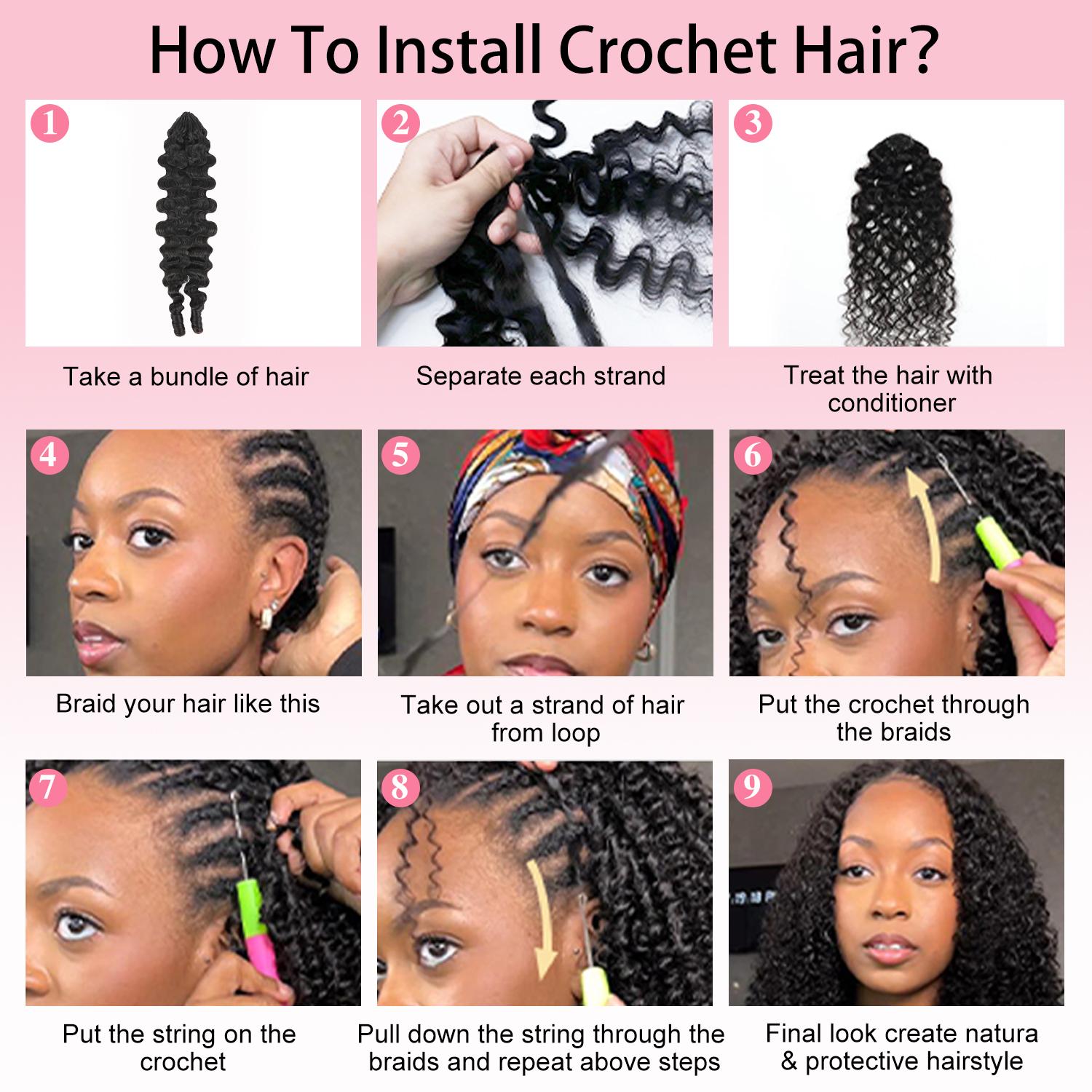 [NEW IN] GOULUS Burmese Curly Crochet Hair Pre-Separated Feather Human Hair Bundles with Invisible Miracle Knots Natural Black Color 4–5 Packs for Full Head Multiple Curly & Wavy Textures Soft Lightweight No Tangle No Shedding Hair Extensions