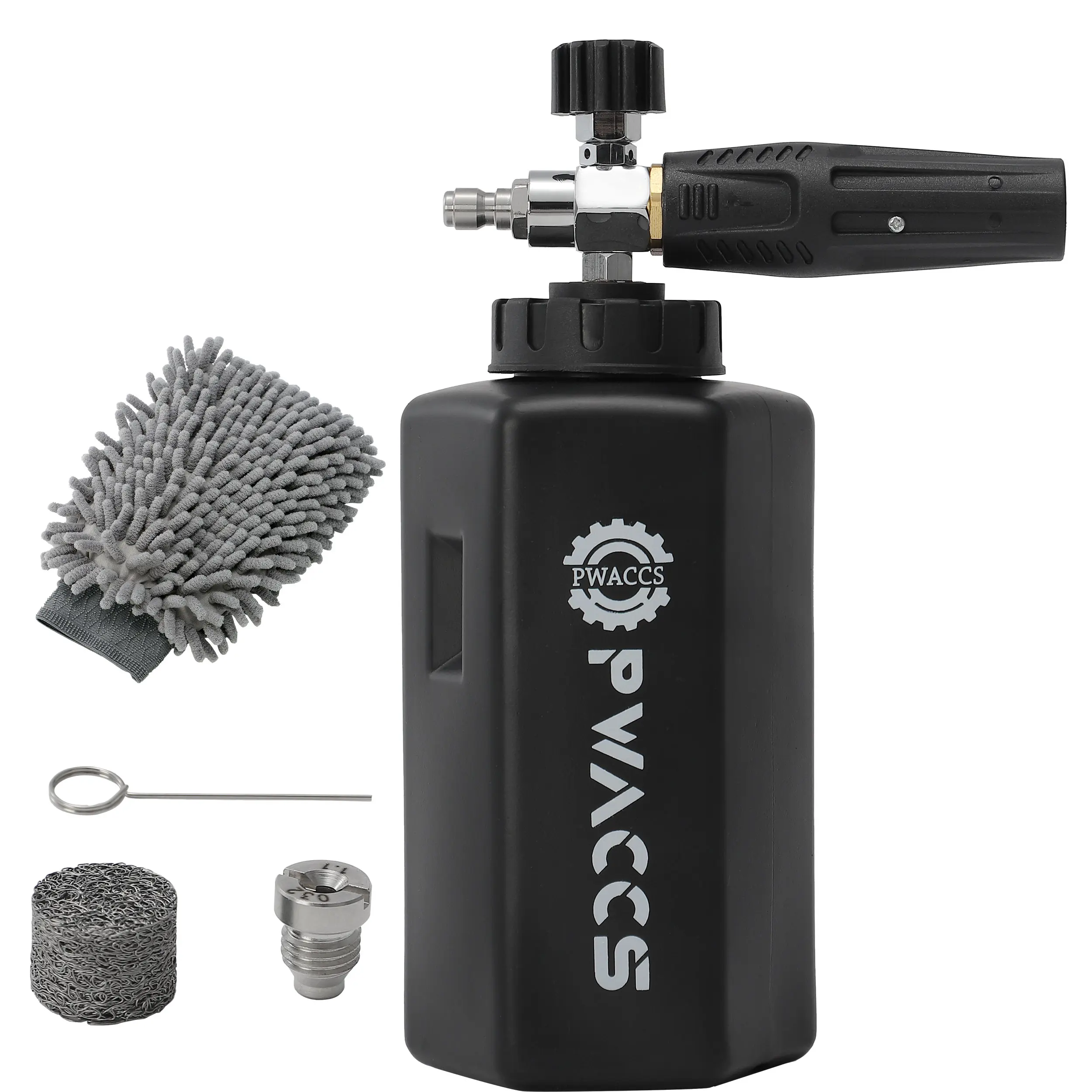 PWACCS Foam Cannon for Pressure Washer 1.5L Professional Kit Adjustable Car Wash Foam Lance with 1/4" Quick Connect & Extra Large Tank for Thick Clinging Foam, DealsForYouDays