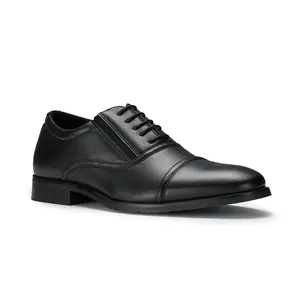 Ferro Aldo Adam cap-toe oxford dress shoes with elastic gore, in Black, Men's Size 6.5 - 13