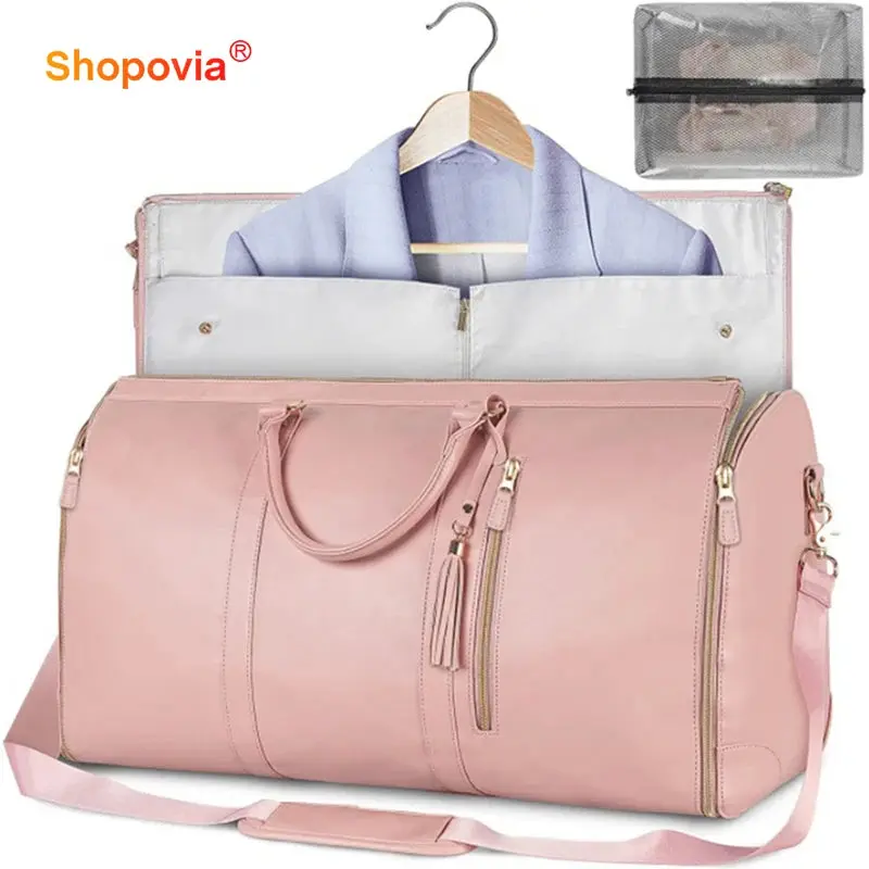 SALE!!! 2024 Fashion Large PU Folding Suit Storage Bag Women High Capacity Luggage Handbag Travel Sport Outdoor Multi Function Organizer