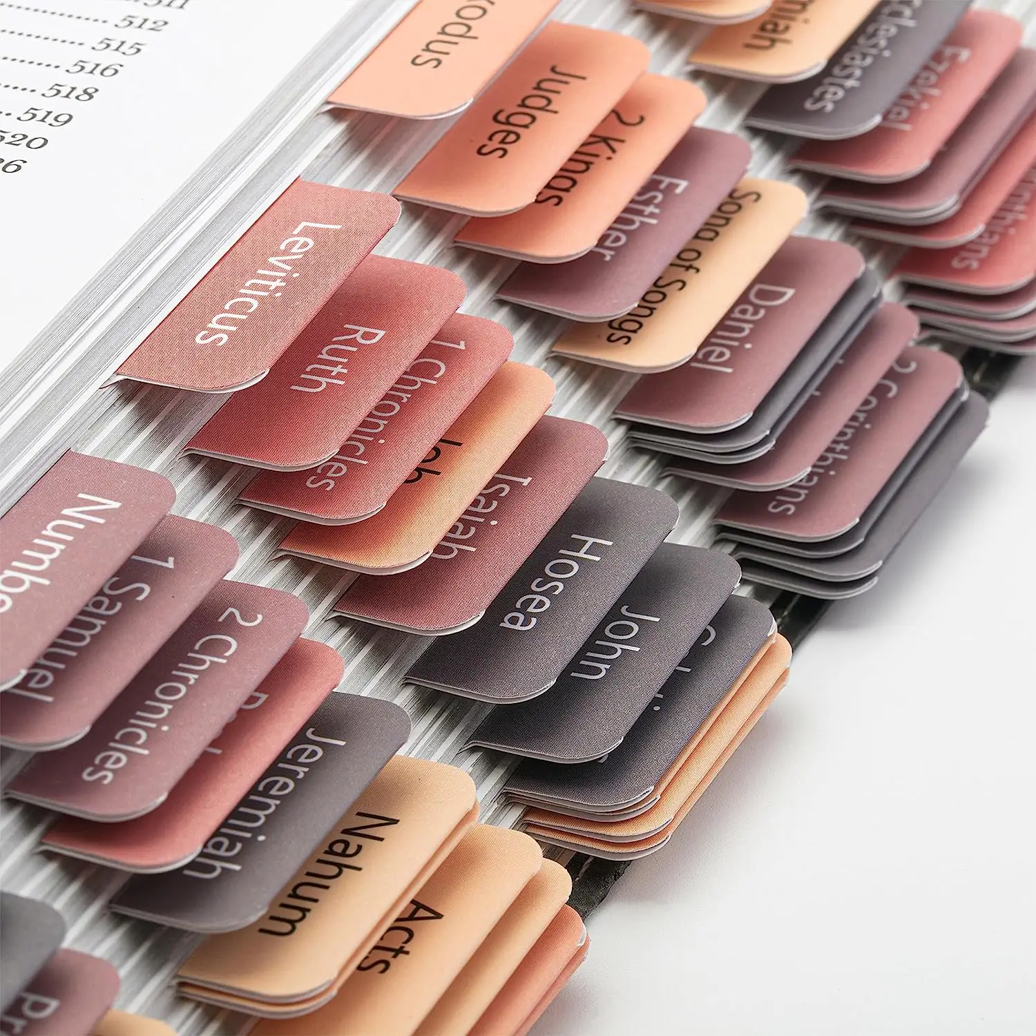 Mr. Pen Bible Tabs 75 Assorted Styles Matte Finish Tearproof Durable Sunset Shades Index Dividers for Old New Testament & Catholic Bible Study