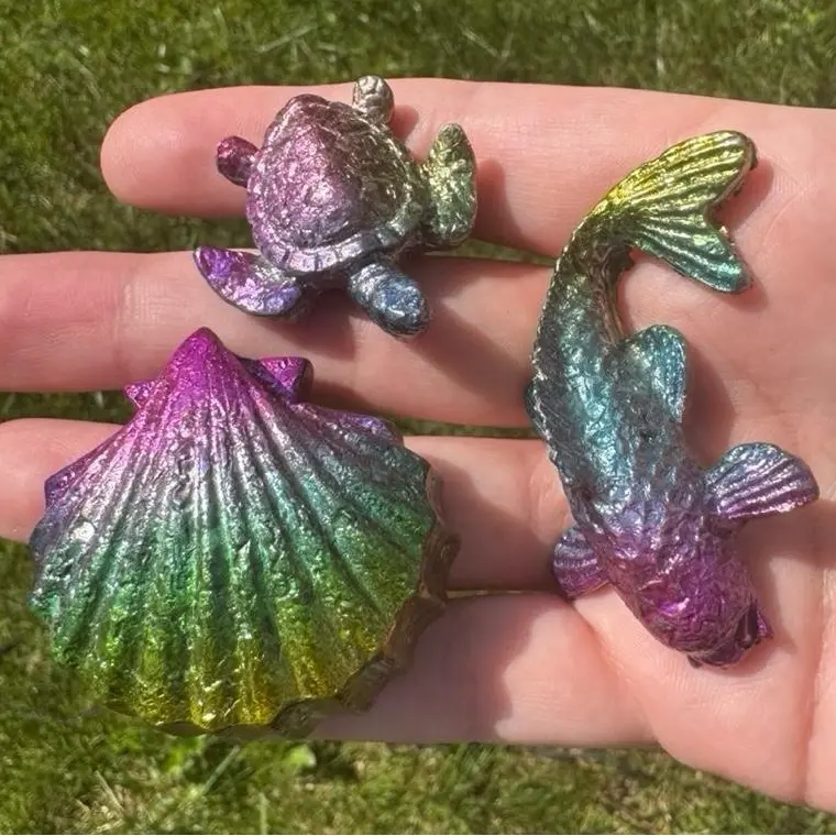 Rainbow Iridescent Bismuth Carving | Crystals, Starfish, Sea Star, Turtle, Mermaid, Seashell, Bee, Dragonfly, Shell, Koi Fish, Bear, Wings