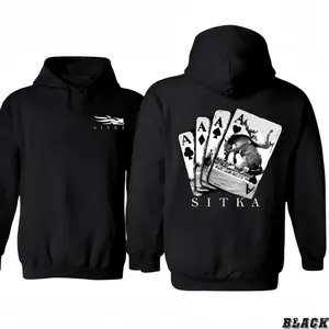 Sitka Ace Card Hoodie – 2-Sided Playing Card Graphic, Vintage Unisex T-Shirt/Hoodie for Men & Women, Streetwear Fashion