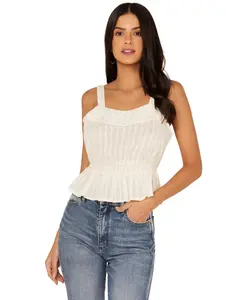 Shyanne Women's Swiss Dot Embroidery Tank - Swsu22w42-Wht