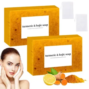Turmeric Soap, Skin Care Facial Cleansing Soap, Facial Cleaning Products, Ginger Lemon Soap, Suitable for Both Men and Women, Cleaning Products