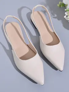 Women's Chic Pointed Toe Flat Shoes, Open Back Design, Perfect for Commute, Dates, Office, Spring & Summer Fashion