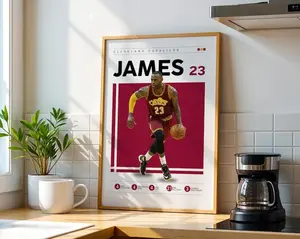 LeBron James Poster: Cleveland Cavaliers NBA Art Poster Print Paper Unframed