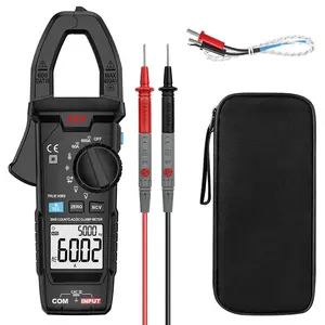 Digital Clamp Meter Multimeter, TRMS 6000 Counts 600A Current Amp  Meter, Auto-Ranging  Tester Measures AC DC Current  Resistance Capacitance Temperature Diodes Continuity NCV