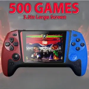 Portable Retro Vintage Video Handheld Games Console, 3.5-Inch Joystick, Screen, 500 Game Library, Wireless Controller, Rechargeable Battery, TV Connection, Gaming Console, Handheld Game Consoles