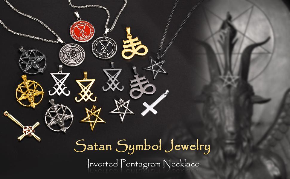 Stainless Steel Church of Satan Necklace for Men