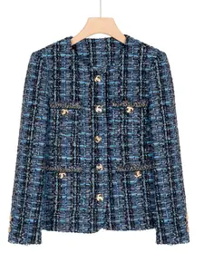 Women's Tie-Dye Fitted Jacket, Spring & Fall Fashion Outerwear, Button-Front Design with Pockets, Casual Style Coat