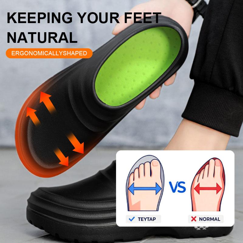 TEER Women's Work Shoes Pure Black EVA Lightweight Comfortable Waterproof  All Seasons Ideal for Long Stands clogs for men and women