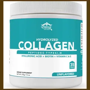 Eternal Spirit Beauty Hydrolyzed Collagen Peptides Types I III with Hyaluronic Acid Biotin & Vitamin C E Unflavored 210g - Healthcare