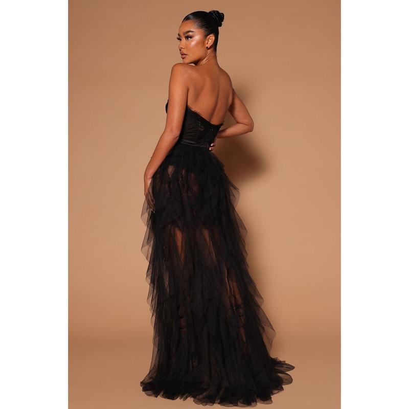 Anastasia Tulle Maxi Dress - Black