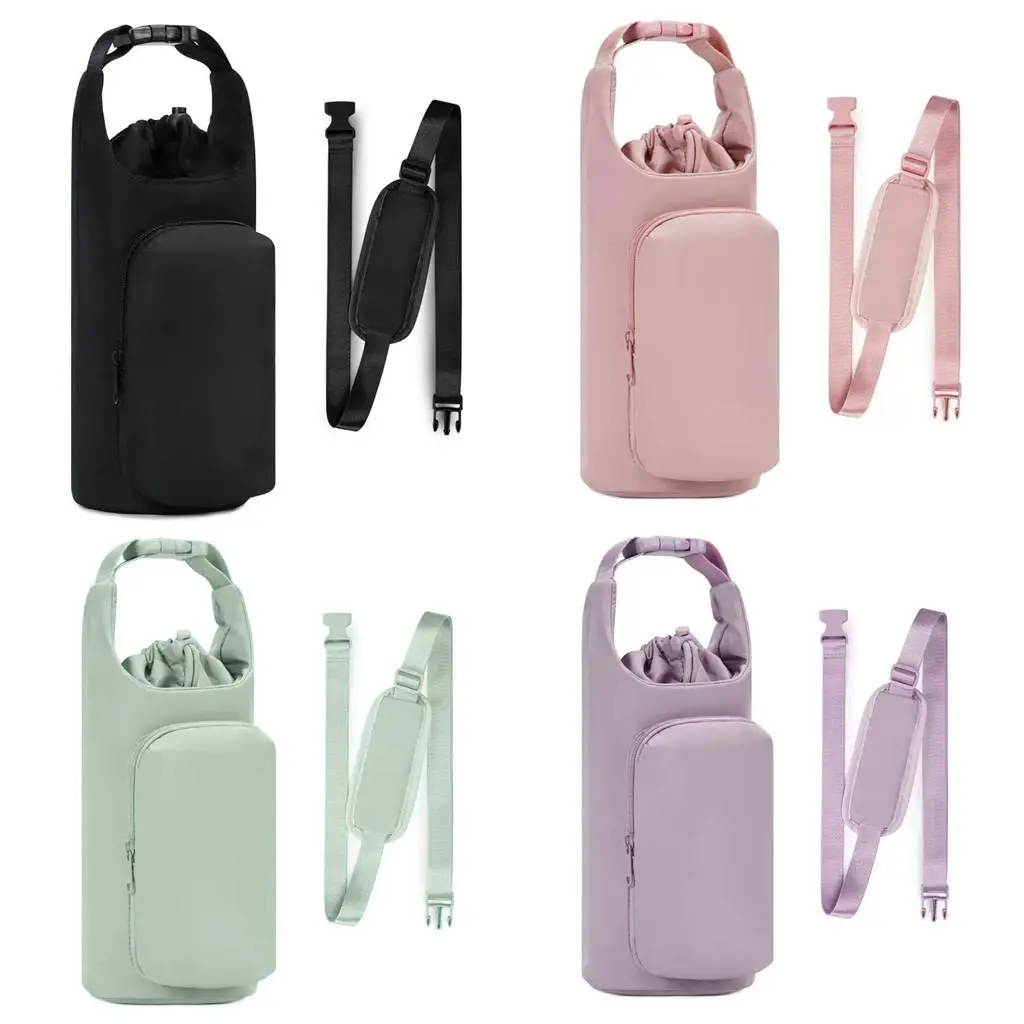 Insulated Water Bottle Holder with Wallet, Insulated Beverage Holder, Drink Carrier, Insulated Bottle Holders, 1 Count Adjustable Shoulder Strap for Hiking & Travel, Convenient Carry Solution for 32oz & 40oz Bottles, Tumbler, Drinkware