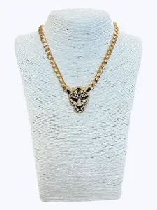 Crystal Leopard Pendant Necklace