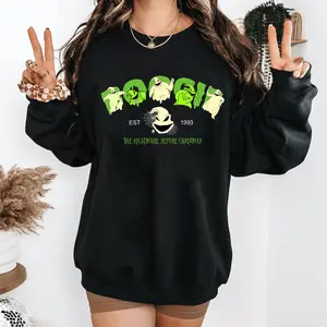 Oogie Boogie Halloween Sweatshirt, Nightmare Before Christmas Shirt, Boogie Man Tee, Retro Halloween T-Shirt, Spooky Xmas Gift Cotton Crewneck