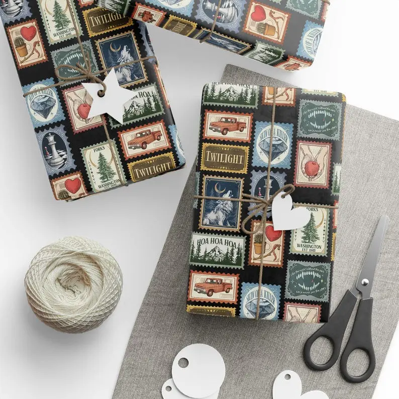 Twilight Wrapping Paper Gift Wrap Hoa Hoa Hoa Edward Cullen Christmas Twilight Merch Twilight Gift Twilight New Moon Titsoak Bella Swan