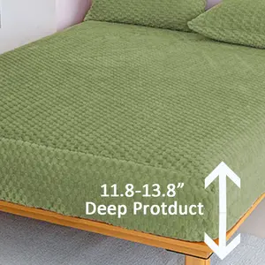 Luxurious Soft Velvet Bed Sheet Set, Deep Pocket Up to 15 Inches, King Queen Size, Includes 1 Fitted Sheet & 2 Pillowcases (no Pillows)