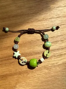 Handmade Adjustable Bracelet, String Braided Beads Anklets, Elegant Hand Chain for Women, and Apple Design, Fresh and Vintage Style