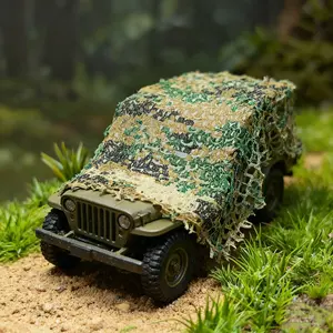 3-Piece Camouflage Net Dense Vegetation Set, Realistic Scenery for Military Model Tanks & Armored Vehicles, Scene Building Accessories