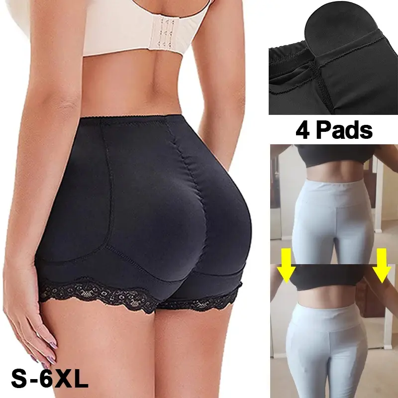 Women Seamless Butt Lifter Padded Lace Panties Booty Lifting Underwear Side Pads Fake Ass Booty and Hip Shorts Hourglass Shapewear
