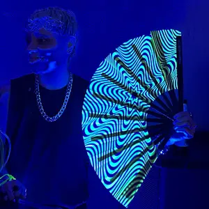 UV Reactive Neon Stranger Danger Folding Hand Fan