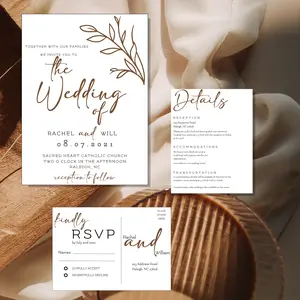 Handwritten Bohemian Wedding Invitation Set, Boho Wedding Invitation, Wedding Response Card, Free-Spirited Wedding Detail Card, Natural Wedding