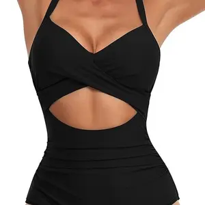 New one-piece swimsuit with open back, tight fit, sexy cross-strap bikini