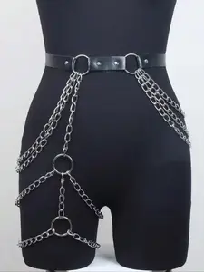 Women's Dark Punk Fashion Leg Tie Belt Strap, Punk Style Belt, Stylish Belts, Chain Belts, Versatile Design for Performances Parties Bars Holidays Daily Wear