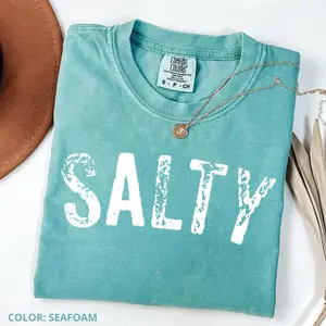 Comfort Colors Salty Shirt, Coastal Beach Graphic Tee, Summer Ocean Vibes Top, Gift, ummer Gifts For Women, Beachy Tee,   Aesthetic
