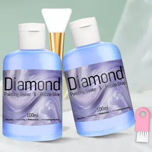 Diamond Painting Sealer 100ML/200ML/300ML with Soft Brush, Keeps Fixation and Gloss, for Diamond Painting, 5D Art Accessories Kit