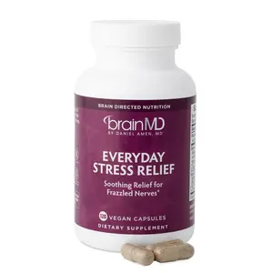BrainMD - Everyday Stress Relief | Soothing Relief for Frazzled Nerves - 120 vegan capsules