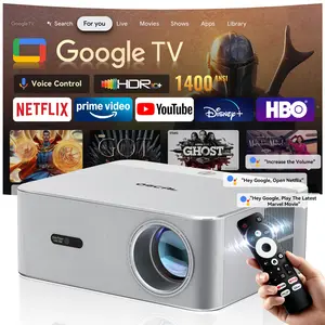 4K Smart Projector with Official Google TV – WiFi 6, Bluetooth, Auto Focus, HiFi Sound, 200" Display, Compatible with iPhone, Android & PC, Indoor/Outdoor