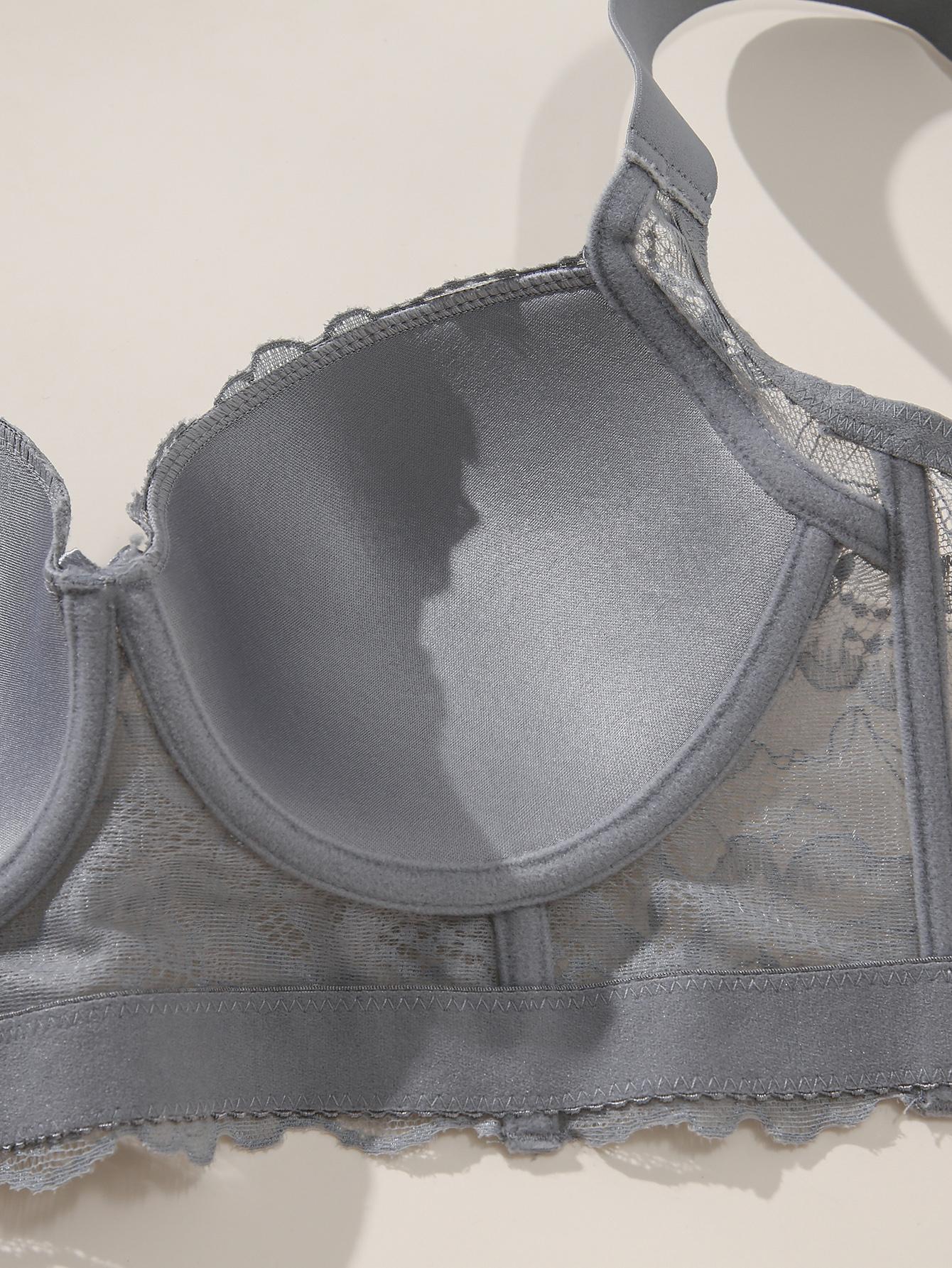 3PCS Lace Underwire Push-Up Bra - Anti-Sag, Wide Adjustable Straps, Comfort Breathable Elegance Elastic Lingerie, Versatile Wear Date Gift Bridal Everyday